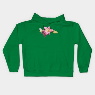 Lovely Pink Lilies Kids Hoodie